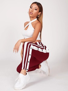 กางเกงเอวสูงสำหรับสตรีกางเกงเอวสูงพิมพ์โลโก้ตามสั่ง - Product Image 2