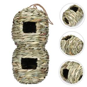 บ้านนกขนาดเล็กแขวนสำหรับสัตว์เลี้ยงบ้านนกรังนกบ้านนกธรรมชาติสานด้วยมือกลางแจ้ง - Product Image 3