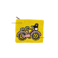 Porte-monnaie tendance fait main avec broderie perlée, fermeture éclair durable, personnalisable, vente en gros, trousse de maquillage, pour les amateurs de mode, été
