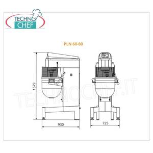 Fimar - Mélangeur planétaire de 60 litres, variateur de vitesse avec inverseur, 1000x680x1600h - Product Image 1