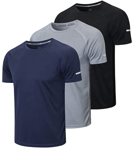 Men's T-Shirt Spandex/Polyester <b>V</b>-Neck Short Sleeve Regular <b>Fit</b> Breathable Quick Dry - Product Image 1