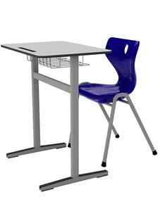 POLINA Bureau d'étudiant unique en métal durable plateau en bois écologique mobilier scolaire au design moderne pour l'école et l'atelier - Product Image 2