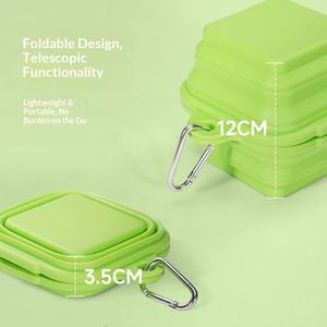Tazón Plegable de Silicona para Mascotas, Cuadrado, Doble, para Perros y Gatos, Portátil para Exteriores, para Comer y Beber - Product Image 4