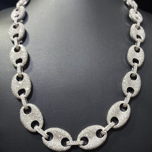 Lujo 925 Cadena de plata Hip Hop Iced Out Moissanite Collar de diamantes Regalo de aniversario perfecto para él - Product Image 1