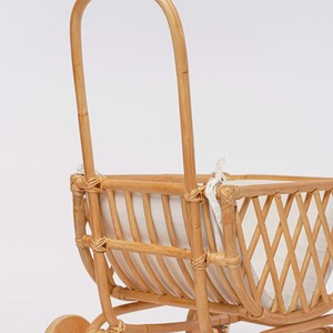 Nouveau design A.mazon meilleur choix rotin enfants chariot chariot naturel écologique poupée landau wagons jouets - Product Image 4