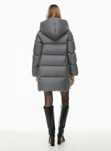 Respirant nouveauté femmes long brillant à capuche bouffant manteau épaissi blanc duvet de canard hiver pardessus - Product Image 4