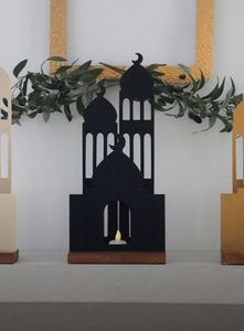 Mosquée Tour Ensemble Noir Acrylique Décor Islamique Ramadan Kareem Eid Mubarak Ornement De Table Musulman Décoration De La Maison Minaret Style - Product Image 6