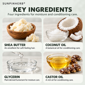 SUNPINHERB Après shampoing au ricin noir jamaïcain et beurre de karité pour cheveux bouclés hydratant vente en gros OEM ODM - Product Image 2