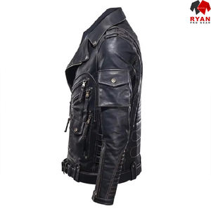 Veste en cuir PU avec col et fermeture éclair pour l'automne, service OEM disponible, veste décontractée élégante pour homme, imperméable, personnalisable - Product Image 3