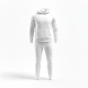 Ensemble de survêtement unisexe d'hiver respirant et léger avec capuche, bleu roi, 100 % polyester polaire, imprimé délavé à l'acide - Product Image 4
