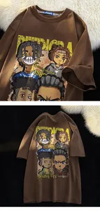 Camiseta de mujer Premium Slim Fit tela de algodón personalizable estampado 3D de alta calidad de talla grande de gran tamaño para el verano - Product Image 5