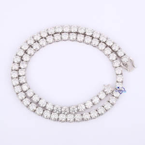 Cadena de Tenis de Oro Blanco de 14 Quilates de Última Moda, 6.5 mm, Estilo Clásico, Corte Clásico, Diamante Cultivado en Laboratorio, Claridad VVS, Chapado en Rodio para Bodas - Product Image 5