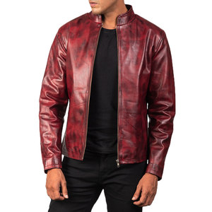 Chaqueta de cuero para hombre de último diseño, chaquetas de cuero de estilo universitario clásico con cremallera de alta calidad directas de fábrica para hombre - Product Image 2