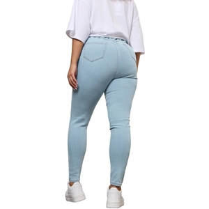 กางเกงเลกกิ้งยีนส์ยืดไซส์ใหญ่ ทรงเอวสูง เนื้อผ้านุ่ม ระบายอากาศดี กระชับสบาย ทันสมัย สำหรับผู้หญิง - Product Image 2