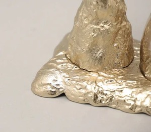 Adorable Nature Inspired Golden Textured Aluminium <b>Candle</b> <b>Holder</b> With Hurricane Glass Perfect For Stylish Cozy Home Decor - Product Image 5