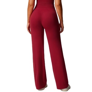 Pantalones de fitness de cintura alta y pierna ancha para mujer – Diseño que realza los glúteos, pantalones de yoga y entrenamiento de pierna recta y ajuste holgado - Product Image 5