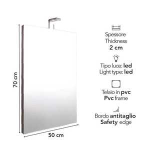 Lampe LED rectangulaire réversible 50x70 cm avec miroir intégré – Produit Premium - Product Image 2