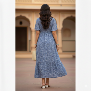 ชุดเดรสลำลองฤดูร้อนสำหรับผู้หญิง Unity Luxure รุ่นใหม่ล่าสุด ลายพิมพ์ผ้าชีฟอง เอวธรรมชาติ สำหรับฤดูใบไม้ผลิ - Product Image 2