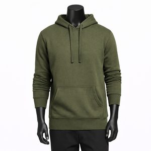 Sudadera con Capucha Personalizada en Verde Oliva |   Sudadera con Capucha de Felpa de Algodón y Poliéster |   Sudadera con Capucha Unisex OEM ODM - Product Image 1