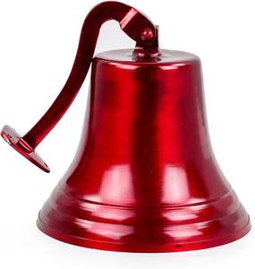 Campana Premium de fundición de aluminio de barco NÁUTICO DE LA Marina | Regalos de decoración de guardería (7 pulgadas rojas) - Product Image 3