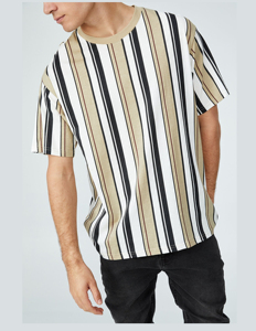 Camisetas de hombre cuello impreso Diseño a rayas 3D todo sublimado impreso camiseta transpirable OEM Casual deportes al aire libre camiseta - Product Image 3