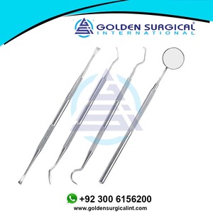 Kit d'outils dentaires manuels en acier inoxydable 4 pièces ensemble de grattoir à dents à usage personnel Instruments chirurgicaux pour dentistes - Product Image 2