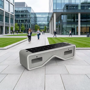 <span class=keywords><strong>Banc</strong></span> solaire intelligent anti-chaleur avec Bluetooth et chargeur sans fil |   <span class=keywords><strong>Banc</strong></span> de parc extérieur en acier inoxydable imperméable - Product Image 3