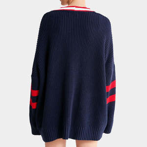 Suéter Cárdigan Informal de Invierno para Mujer con Cuello en V, Botones y Bolsillos, 100% Algodón, Logotipo Personalizado - Product Image 3