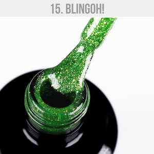 UV LED Glitter Gel Polish Color - Made in EU - CPNP - Green - Gel Polish BlingOh! 15 - 12 ml - Mystic Nails - Product Image 2