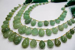 Briolette liso con forma de pera Esmeralda sin tratar natural 6x9mm a 12x18mm cuentas graduadas hilo colombiano real 9 pulgadas de largo - Product Image 4