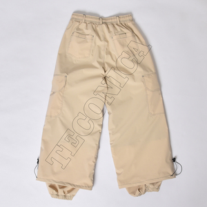 Pantalon de neige beige OEM avec garniture de fermeture éclair noire, poches cargo et doublure chaude pour le ski d'hiver, les sports de plein air et le streetwear - Product Image 2