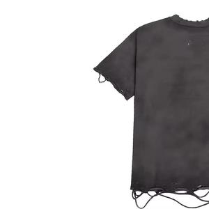 T-shirt Oversize Délavé à l'Acide 100% Coton Vintage, Col Rond, Manches Courtes, Streetwear Uni pour Homme - Product Image 4