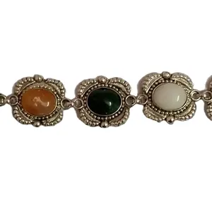 Bracelets de perles en pierre d'agate Bijoux en pierre naturelle mode Costume en laiton Grossiste de bijoux artisanaux indiens