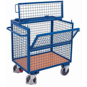 Carro Portacables Variofit de 500 Kg con Tapa Firmemente Soldada y Neumáticos de Goma, Contenedor de Malla de Alambre de Acero - Product Image 1