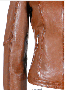 Vente en gros Meilleur prix Veste en cuir véritable personnalisée pour femmes Design élégant 202 - Product Image 6