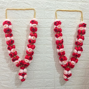 Peony <span class=keywords><strong>Varmala</strong></span> <span class=keywords><strong>Wedding</strong></span> <span class=keywords><strong>Garlands</strong></span> Pair Jaimala, Sagan Mala Bride Groom Honor Mala手作り人工花ガーランド結婚式用