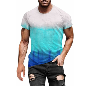 T-shirts d'été pour hommes respirants et légers en polyester 100% sublimé, vêtements décontractés - Product Image 1