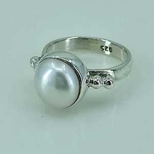 Bague en argent sterling 925 faite à la main, style bohème, pierre de naissance de juin, perle d'eau douce, cadeau idéal pour son anniversaire ou son anniversaire de mariage - Product Image 4