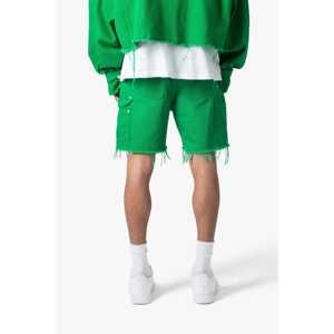 กางเกงขาสั้นผ้ายีนส์ฝอย-สีเขียว - Product Image 6