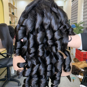 Vietnamhairluxury Bouncy Wave Style Extensions de cheveux humains vietnamiens bruts Prix usine Rouleau Trame de cheveux Bouncy Wavy Style - Product Image 1