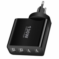 Chargeur USB C 130W 4 ports PD 100W QC3.0, adaptateur type C, charge rapide PD 30W, chargeur mural pour iPhone, Samsung, ordinateur portable