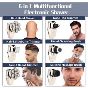 Afeitadora Eléctrica Recargable Inalámbrica 5 en 1 para Hombre, Kit de Afeitado de Barba Resistente al Agua IPX7, Afeitadora de Cabeza para Hombres Calvos y Uso en Autocaravanas - Product Image 6