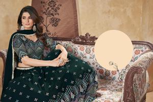 ชุด georgette lehenga choli เย็บอย่างหรูหราพร้อมการปักหนาและจับคู่ dupatta สำหรับงานแต่งงานและงานปาร์ตี้ - Product Image 2