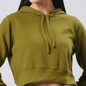 Streetwear <b>Winter</b> Women's Crop Top <b>Hoodies</b>-Hooded Front Logo Breathable Canvas Fabric High Quality - Product Image 4