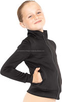 Danse Arts de la scène Vestes Filles Polaire Warm Up Practice Teens Confortable Warm Competition Zipper Jacket Top