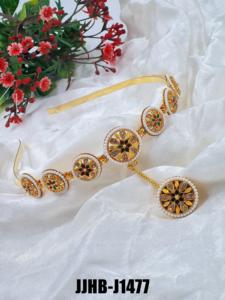 Elegante moda banda para el cabello joyería para mujer nupcial boda fiesta Festival hecho a mano diseñador étnico tradicional proveedor al por mayor - Product Image 3