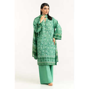 Traje de jardín verde de 3 piezas estampado para mujer, elegante, casual, hasta la rodilla, transpirable, con aberturas modernas, para oficina o fiesta, OEM/ODM disponible - Product Image 5