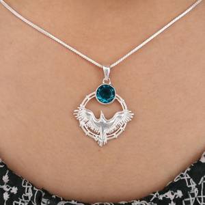 Pendentif en apatite argent 925, collier en argent sterling fait main, pierre de naissance de mars, bijoux pour femmes, cadeau, mode, qualité supérieure IGI - Product Image 6