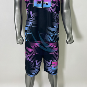 ชุดบาสเก็ตบอลแบบกำหนดเอง ชุดทีมพิมพ์ลายแบบรีเวอร์ซิเบิล เสื้อและกางเกงขายส่ง ชุดทีม 100% ระบายอากาศได้ดี - Product Image 4