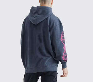 เสื้อฮู้ดดี้ผู้ชายคุณภาพสูง ลายฟอกสี 100% ผ้าฝ้าย รับสกรีนโลโก้ เสื้อสวมหัวลำลองผู้ชาย - Product Image 5